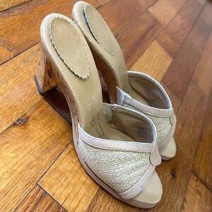 Vintage Mason Shoes for Women Wooden Heeled Sandal